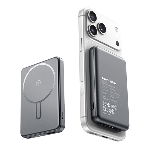 morfec Magsafe Portable Charger, 12000mAh Magnetic Power Bank with 20W PD Fast Charging, Slim Wireless Battery Pack Compatible with iPhone 17/16/15/14/13 Series
