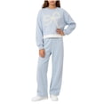thumbnail image 2 of Auroural Girls Clothes Sets 14-16 Girls' Solid Color Loose Casual Set Girls' Sweet Bow Hoodie and Pants Two Piece Set Girls Sweatsuit Set, 2 of 6