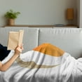 thumbnail image 3 of Zodiac Capricorn Soft Flannel Fleece Throw Blanket, Silhouette of Goat with Horns Abstract Animal Illustration, Cozy Plush for Indoor and Outdoor Use, 60" x 80", Orange Beige and White, by Ambesonne, 3 of 5
