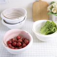 thumbnail image 5 of Inteprter Colador de cocina portátil para verduras, frutas, cesta de drenaje doble, cuenco, cesta de lavado, soporte, utensilios de cocina Cocina y Comedor Gris Inteprter HA025631-01, 5 of 5