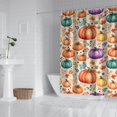 thumbnail image 2 of Fall Pumpkins and Leaves Pattern Shower Curtain 72"x84" ,Bathroom Decorative Shower Curtains Set with 12 Hooks,Modern Waterproof Washable Shower Curtain, 2 of 6