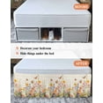 thumbnail image 7 of Spring Vintage Floral Wrap Around Bed Skirts for Queen Bed 16" Drop, Bed Skirt with Adjustable Elastic Belt Dust Ruffle Bed Valance for Bedroom Hotel Luxury Summer Botanical Butterfly Bed Frame Cover, 7 of 7