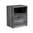 thumbnail image 1 of Bowery Hill 1 Drawer Nightstand with USB Ports in Gray, 1 of 6