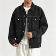 thumbnail image 4 of Akmaiox Men's & Big Men's Denim Jacket Button Up Long Sleeve Shirts Regular Fit Jean Trucker Jacket with Pockets Black XXL, 4 of 7