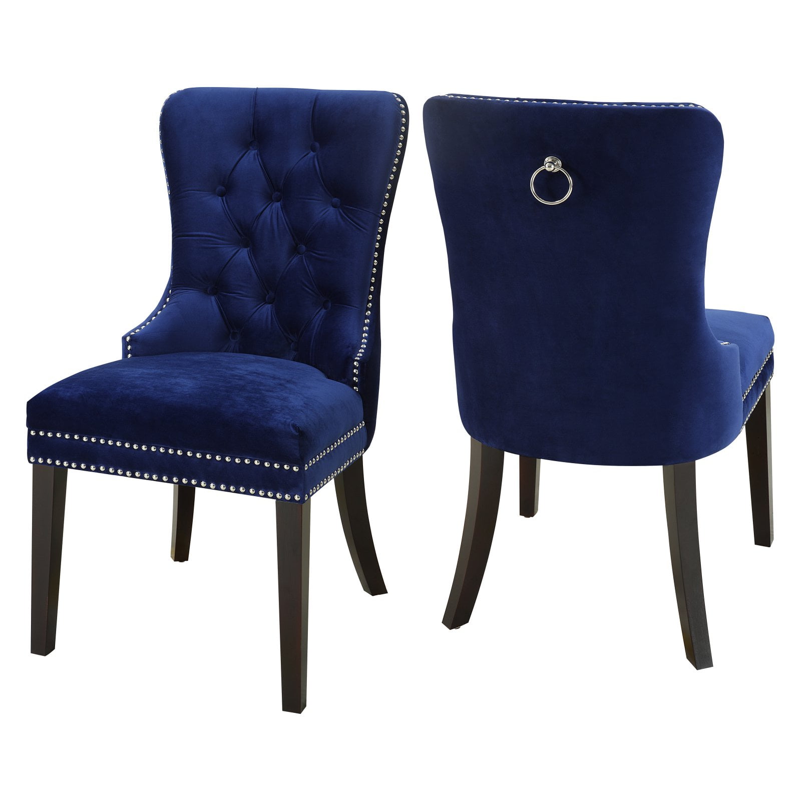 Meridian Furniture Nikki 19 5 H Velvet, Navy Blue Tufted Dining Chair