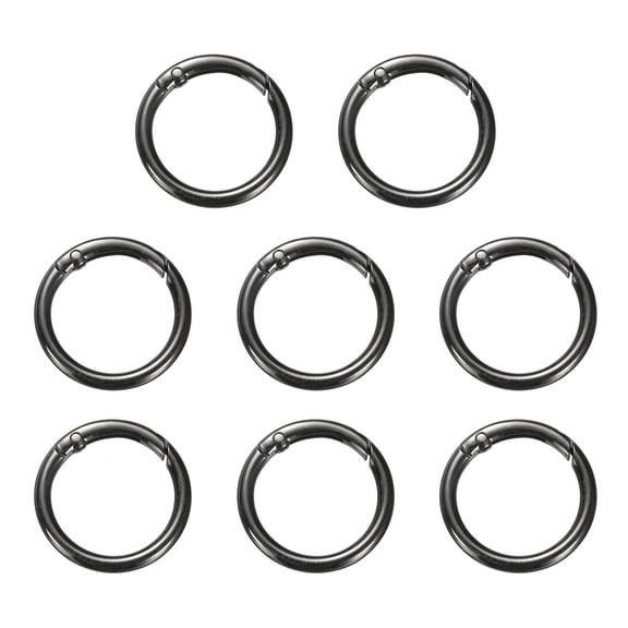 Uxcell 8pcs Spring O Ring Clip, Metal Spring Clasp Key Ring, 32mm Snap Buckle Accessories for DIY Crafts, Gunmetal