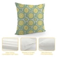 thumbnail image 4 of Nawypu  Aqua Throw Pillow Cushion Cover, Retro Circles Inner Dots 60s 70s Inspired Horizontal Art, Decorative Square Accent Pillow Case, Yellow Pale Blue White Seafoam, 4 of 5
