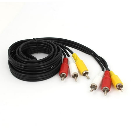 Triple RCA Male Plug M/M Audio Video AV Cable Cord Black 1.5M 5ft Triple RCA Male Plug M/M Audio Video AV Cable Cord Black 1.5M 5ft