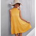 thumbnail image 4 of Womens Summer Dress Sleeveless Halter Neck Flowy Mini Sundress Casual Babydoll Spring Beach Vacation Clothes, 4 of 6