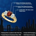 thumbnail image 2 of Gem Stone King 18K Yellow Gold Plated Silver Red Garnet and Sky Blue Aquamarine Filigree Style 3 Stone Ring for Women (2.50 Cttw, Oval 8X6MM and 6X4MM, Size 8) (Size 8), 2 of 6