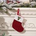 thumbnail image 1 of Mini Bas avec Initiales Bas de Noël avec 26 Lettres Décorations de Noël Rouges Tricotées Brodées Bas de Noël, 1 of 4