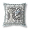 thumbnail image 6 of Amrita Sen Designs CAPL593FSDS-BL-18x18 18 x 18 in. Love Your Vase Peacock Suede Blown & Closed Pillow - Black & Muted Blue, 6 of 9