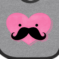 thumbnail image 4 of Inktastic Kawaii Mustache Heart Girls Baby Bib, 4 of 4