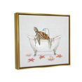 thumbnail image 3 of Stupell Industries Turtle Bathtub Sea Life Seaweed Animals & Insects Painting Gold Floater Framed Art Print Wall Art, 3 of 6