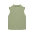 thumbnail image 5 of WOYY Tween Girls Linen Shirt Breathable Casual Sleeveless Button Down Shirt, Sizes 4-16, 5 of 5