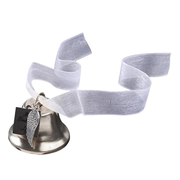 Campanas de metal navideñas con alas de ángel, dije con su maravillosa etiqueta de letra, colgante para árbol de Navidad, decoración navideña para el hogar, regalo ornamental