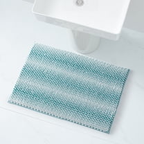 VCNY Home Memory Foam Noodle Teal Heathered Stripe Polyester Bath Rug, 20" x 30"