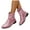 Pink, variant on Rhinestone Boots for Women Round Toe Sparkly Ankle Booties Ladies Low Heel Glitter Dressy Shoes for Wedding Party Prom Silver 9.5