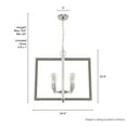 thumbnail image 6 of Hunter - Woodburn 4-light Brushed Nickel, Extra Large Pendant Light, Dimmable, Modern Style, Rectangle Shaped, for Bedrooms, Dining, Living Rooms - 19807, 6 of 7