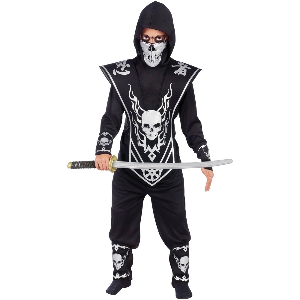 Red and Black Ninja Child Halloween Costume, One Size, M (8-10