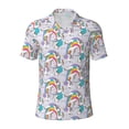 thumbnail image 2 of Daiia Unicorn DoingYoga Pattern Men’s Polo Shirts,Solid Deck Shirt,Classic Fit, Breathable Cotton Polo for Casual and Sport Wear-Medium, 2 of 7