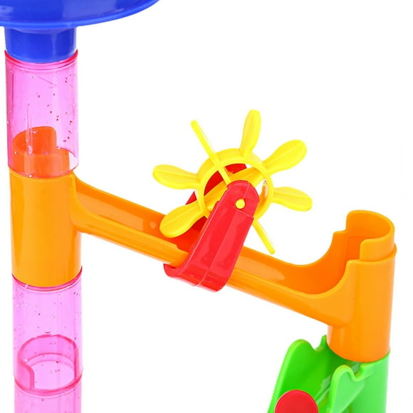 Plastic House Building Blocks Toys DIY Maze Balls Track Construction Marble Run