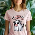 thumbnail image 5 of Moo I Mean Boo Halloween Cow Shirt | Funny Ghost Costume Graphic Tee , Navy, Size S, 5 of 6