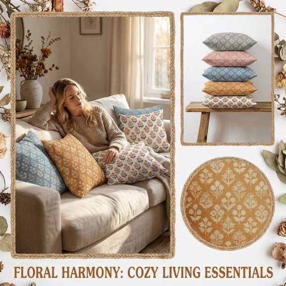 Floral Throw Pillow Covers 18 X 18 Inch, Spring Plant Print Linen Cushion Case for Living Room Sofa Couch, Easter Decoration Flower Pillow Sham for Home Decor Home Bedroom Easter Decorations 1pcs A