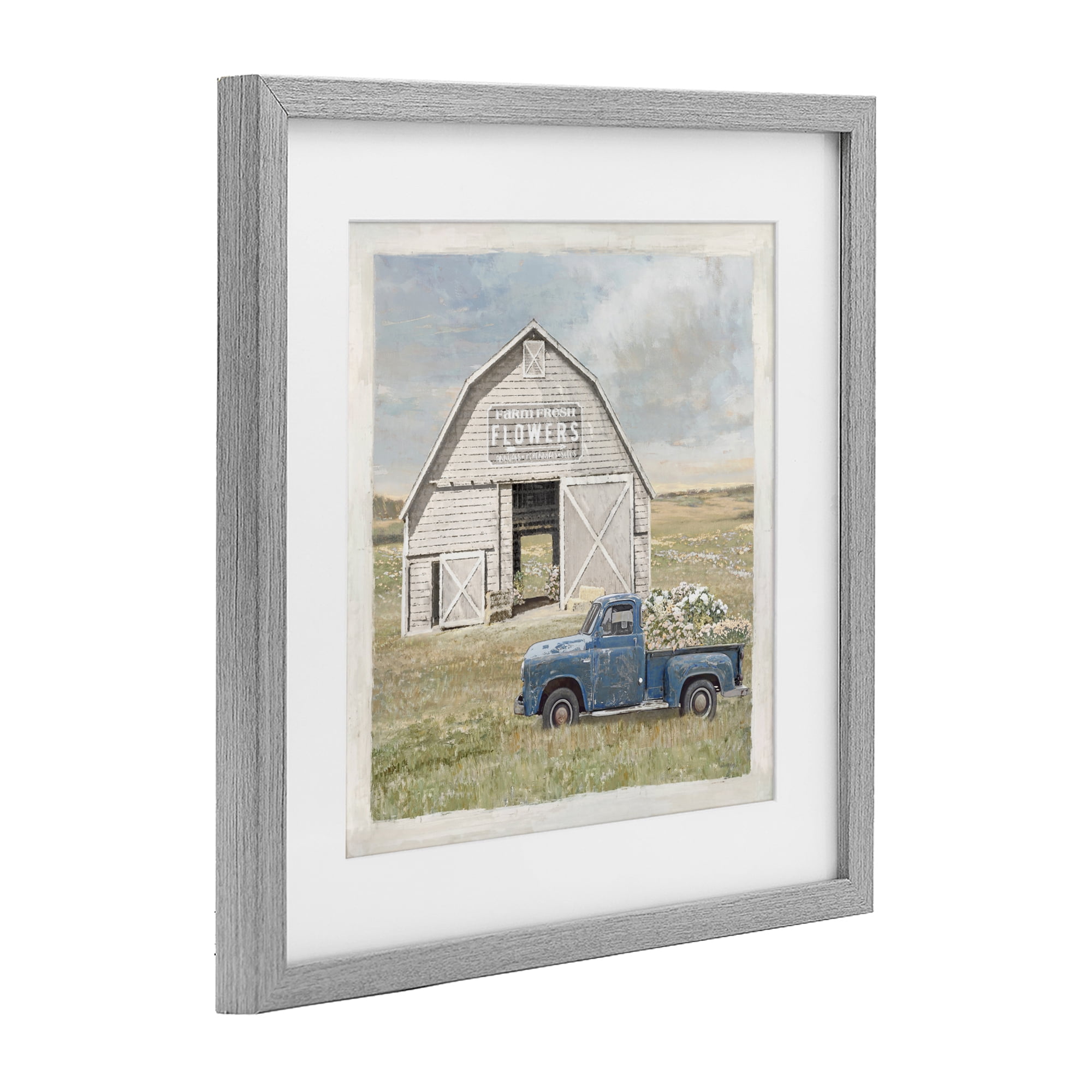 Stupell Industries Rustic Flower Barn Gray Framed Print Under Glass, design by Amber Sterling