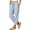 ZA-Blue-pants for women, variant on Plaid Cropped Pants for Women Drawstring Elastic Waist Straight Leg Pant with Snap Button Side Loose Casual Lounge Vacation Trousers