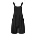 thumbnail image 5 of Gubotare Baby Girl Romper Girl Romper Summer Short Jumpsuit V-neck Adjustable Spaghetti Straps Side Pockets Outfits Size 9-10T (Black,9-10 Years), 5 of 6