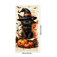 thumbnail image 3 of Lilixerw Halloween Door Banner, Black Cat Witch Hat Pumpkin Bat Maple Leaf Print, for Entry Door, Wall, Porch and Party Backdrop Decoration, 70.8x35.4 inch, 3 of 6