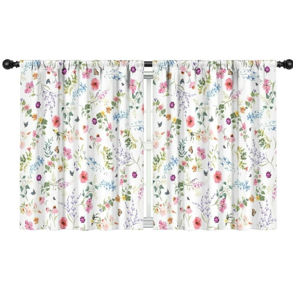 Blackout Kids Curtains,Pioneer Flower Floral Print Pattern Childrens Insulated Curtains Set Of 2,Bedroom Essentials,Toddler Room Decor 42"x54"