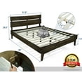 thumbnail image 2 of Acacia Aurora Solid Wood Bed Frame With headboard Queen Mocha, 2 of 4