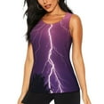 thumbnail image 2 of Picia Thunderstorm Violet Purple Pattern Women's Workout Tank Top,Breathable Activewear,Slim Fit Athletic Top,Versatile Workout Moisture-wicking top-XX-Large, 2 of 9