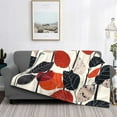 thumbnail image 2 of Disketp Modern Abstract Leaf Pattern Flannel Blankets - Thick and Warm Blanket for Winter, Soft Fuzzy Plush King Blanket for All Seasons-80"x60", 2 of 6