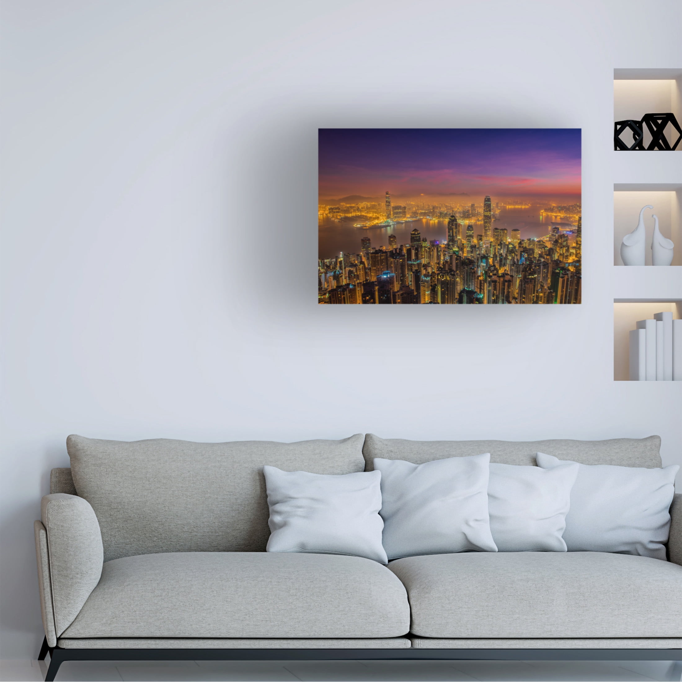 Trademark Fine Art Jay Zhu Hong Kong Sunrise Canvas Wall Art