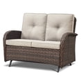 thumbnail image 6 of Gymojoy Outdoor 2-Person Wicker Rocking Bench,Patio Glider Porch Loveseat 2 Seater Couch Sofa with Cushions for Backyard,Porch,Balcony, 6 of 13