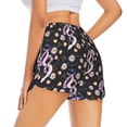 thumbnail image 3 of Goofa Snake And Floral1 Printed Women 2 in 1 Running Shorts,Quick Dry Athletic Workout Shorts,High Waisted Athletic Shorts with Liner Pockets-Small, 3 of 9