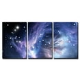 thumbnail image 2 of wall26 - 3 Piece Canvas Wall Art - Blue Space Nebula - Modern Home Art Stretched and Framed Ready to Hang - 24"x36"x3 Panels, 2 of 4