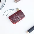 thumbnail image 2 of Mini Pocket Notebook Carved Leather Burgundy, Super Mini Pocket Notebook Creative Cowhide Handmade Jewelry Notepad Multi Purpose Mini Leather Ledger, 2 of 9