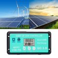 thumbnail image 1 of Controlador de carga PWM USB Baoblaze con pantalla LCD 100A 60A 30A regulador automático para actividades al aire libre, 1 of 8