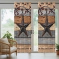 thumbnail image 3 of 1 Panel Outdoor Curtains for Patio Waterproof 54"x84", Texas Star Vintage Weatherproof Privacy Outsides Curtains, Berry Grey Blue Brown Wooden Grommet Thermal Drapes for Cabana Porch Pergola, 3 of 8