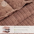thumbnail image 4 of EVERGRACE Stonewashed Cotton Quilt Set King Size, Ultra Soft Oversized Bedspread Coverlet Set, Lightweight Crinkle Box Stitch Bedding Sets for All Season, with 2 Shams, Terracotta Clay, 4 of 7