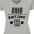 thumbnail image 4 of Inktastic Ohio Awesome Since 1803 Women's V-Neck T-Shirt, 4 of 5