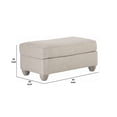 thumbnail image 5 of Transitional Style Polyester Upholstered Ottoman with Turned Legs Beige - Saltoro Sherpi, 5 of 5