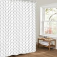 thumbnail image 3 of Boho Chevron Herringbone Shower Curtain Black White 72x72 Inch Geometric Striped Classy Neutral Contemporary 12 Pack Hooks Decor Fabric Bathroom Set Polyester Waterproof, 3 of 6