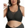 thumbnail image 2 of Homlouue Plus Size Bras for Women Wireless Full Coverage Deep V Double Mesh Everyday Bra(Black,5XL), 2 of 11