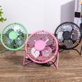 thumbnail image 2 of Triani 4 Inch Small USB Desk Fan, Mini Quiet Fan with Metal Construction & Strong Airflow & 180°Adjustable Tilt Angle, Personal Cooling Fan for Desktop Office (Pink), 2 of 7