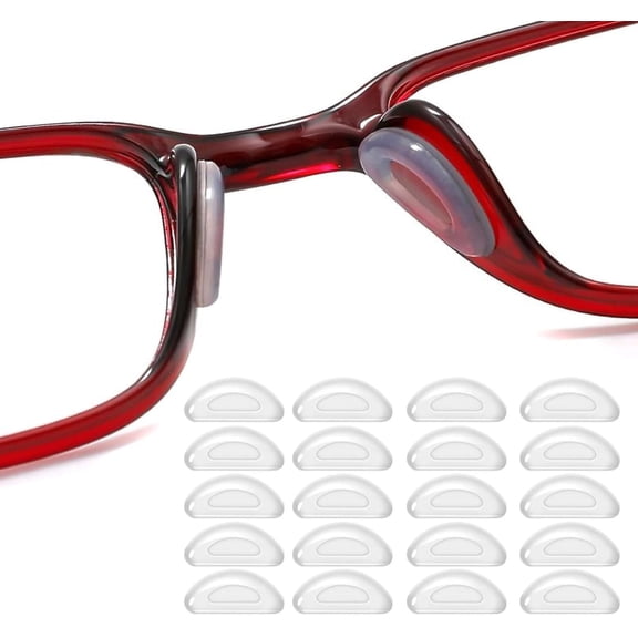 10 Pairs Non-Slip Stick on Nose Pads, Adhesive Silicone Glasses Nose Pieces Pad for Eyeglass Sunglasses(Clear)